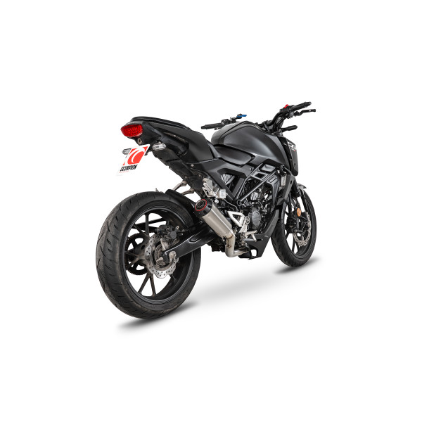 Scorpion Exhaust Honda CB 125 R, Euro 5+ 2024 - 2025 Red Power Full System Brushed Stainless Steel Sleeve